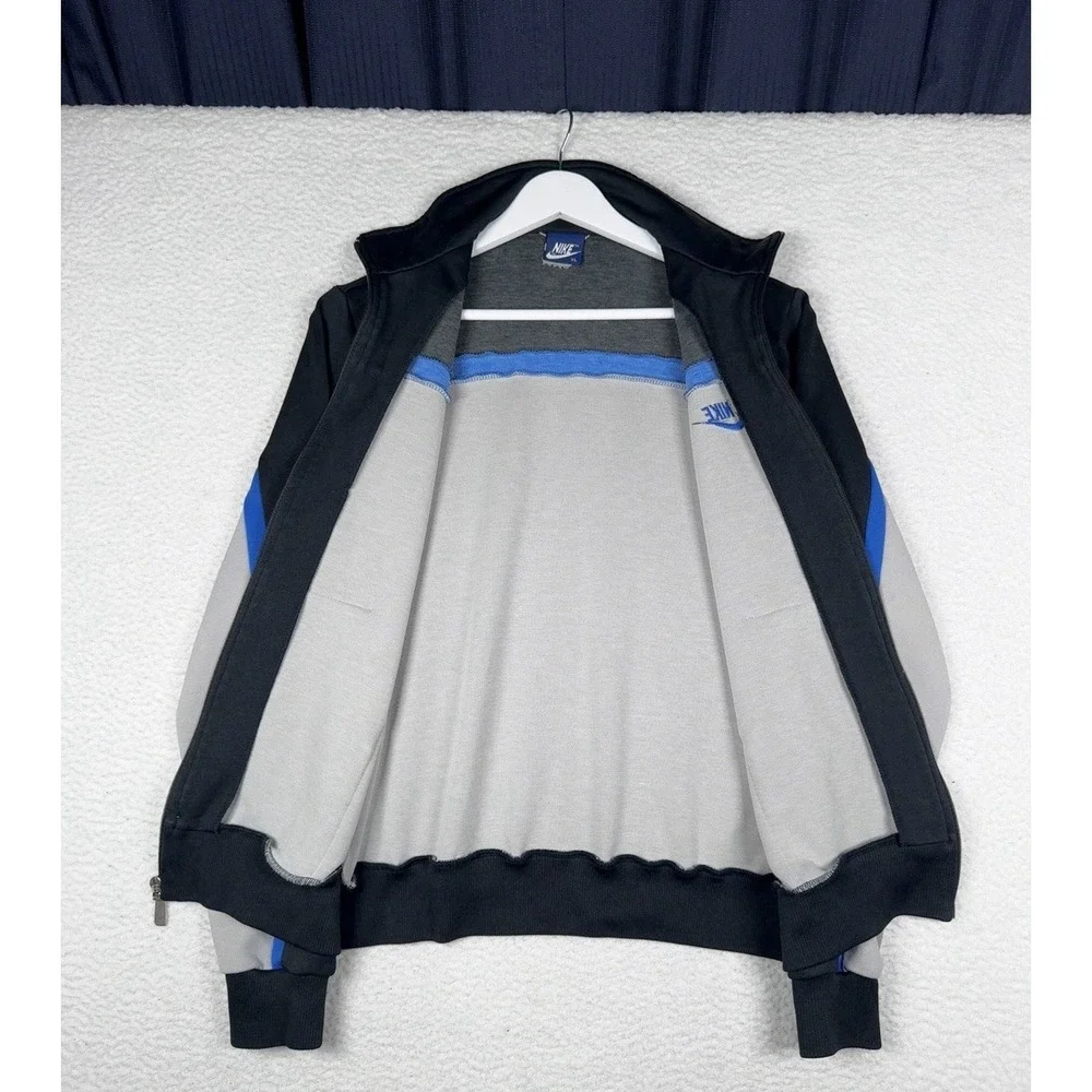 VTG 90s NIKE Color Block Embroidered Jacket Gym Track YOUTH XL - Gray Black Blue